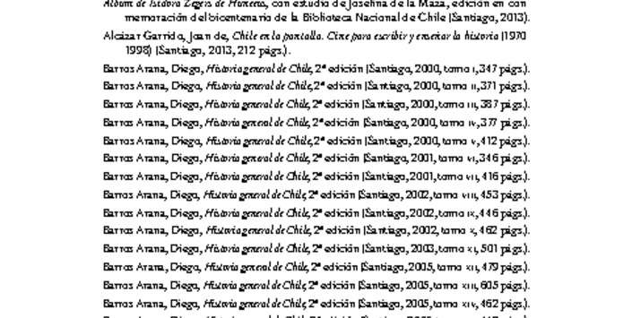 Publicaciones Centro de Investigaciones Diego Barros Arana desde 1990