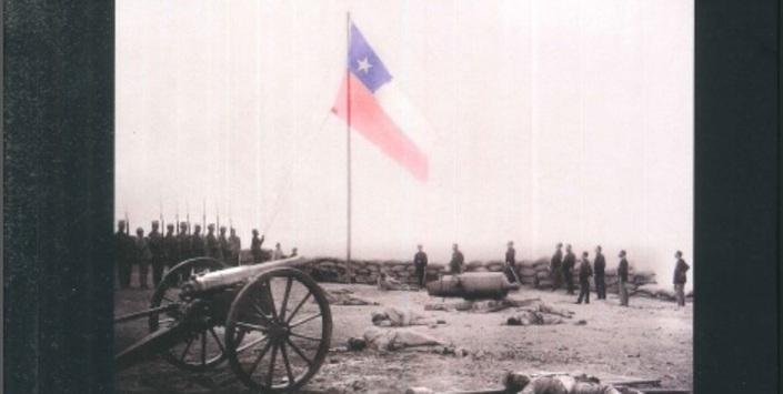 El ejército chileno en la cima del Morro de Arica, 1881