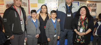 Los ganadores del Primer Lugar de Básica, alumnos del Colegio Fraternidad Lomas Coloradas, de San Pedro de la Paz, región de Biobío.