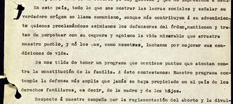Declaración pública del MEMCH ante críticas de la Acción Nacional de Mujeres de Chile, 8-09-1935. AMG, Fondo Elena Caffarena, caja 5.